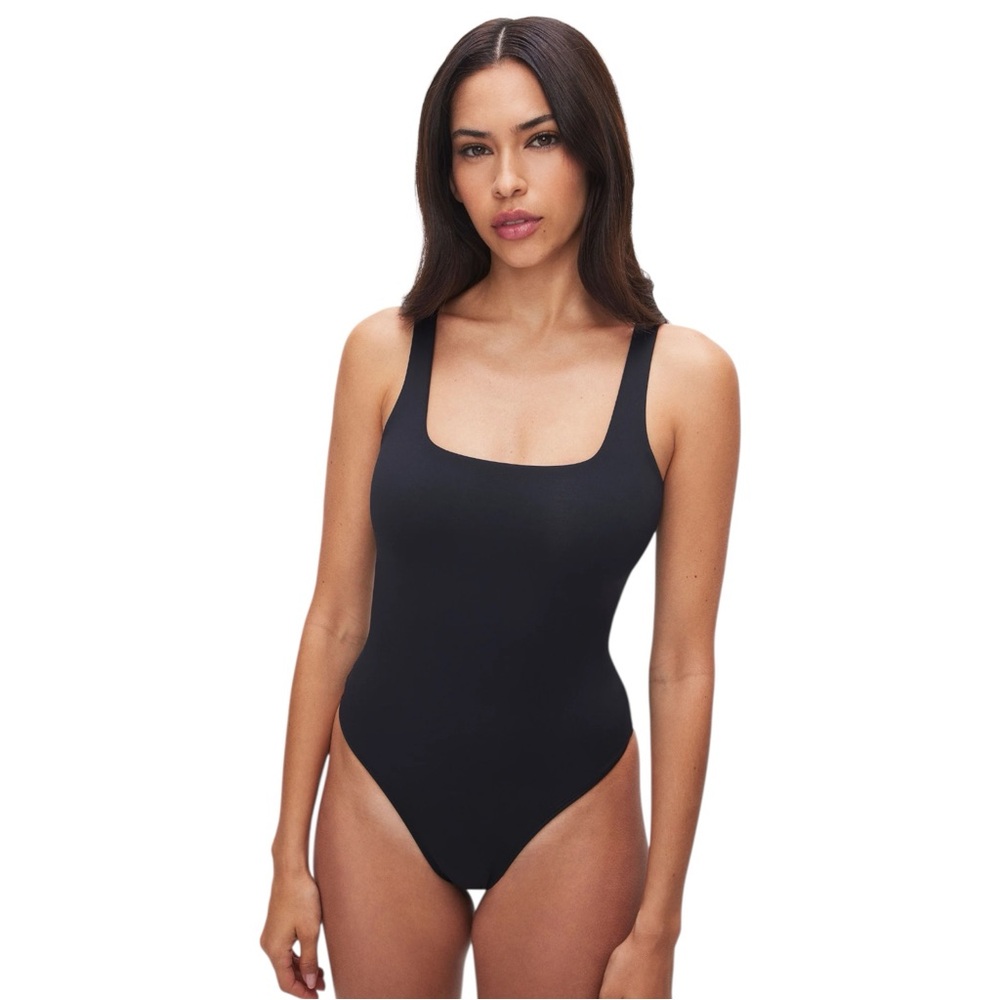 Good American Sculpting Modern Tank Bodysuit Women’s 5XL Black Square Neck‎
